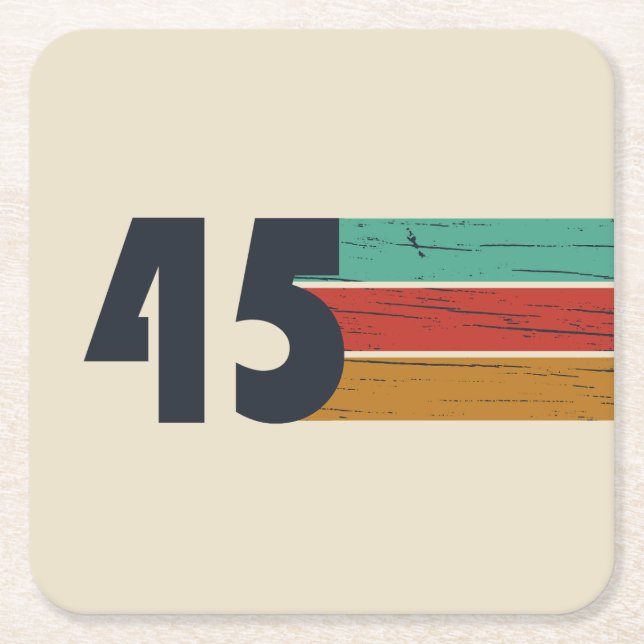 Född 1945 vintage 80 födelsedagskalkyl underlägg papper kvadrat (Framsidan)