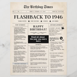 Född 1946 Mock Newspaper sepia