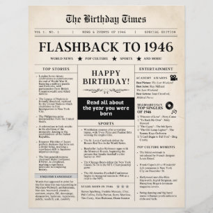 Född 1946 Mock Newspaper sepia