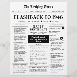 Född 1946 Roligt Tidningsbrev svart och vitt