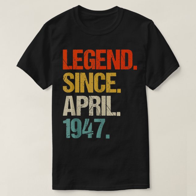 Född 1947, 77 år gammal Made 1947, 77:e födelsedag T Shirt (Design framsida)