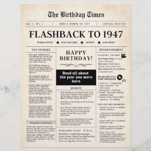 Född 1947 Mock Newspaper sepia