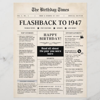 Född 1947 Mock Newspaper sepia