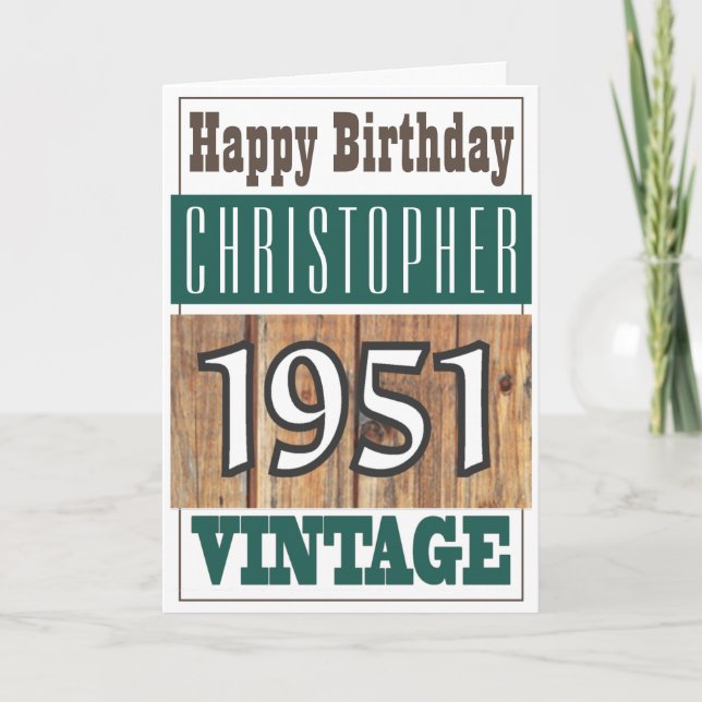 Född 1951 i Hälsning-kort Kort (Framsida)