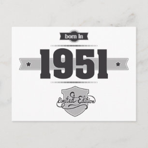 Född 1951 (Mörk&lättgrey) Vykort