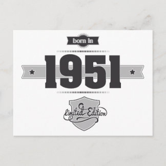 Född 1951 (Mörk&lättgrey) Vykort