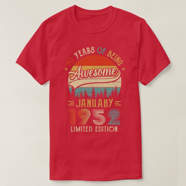 Född 1952 70:e födelsedagen 1952 70 år t shirt (Design framsida)