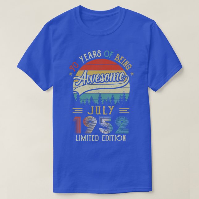 Född 1952 70:e födelsedagen 1952 70 år t shirt (Design framsida)