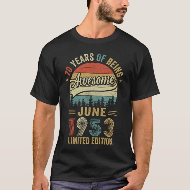Född 1953 70:e födelsedagen 1953 70 år t shirt (Framsida)