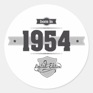 Född 1954 (Mörk&lättgrey) Runt Klistermärke