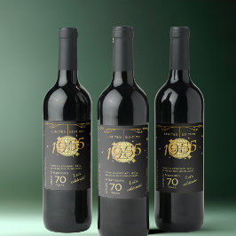 Född 1955 70-årsfest elegant vin Etikett