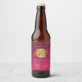 Född 1955 70-årsfest rosa etikett för öl