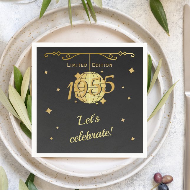 Född 1955, 70:e födelsedagsfestens dekoration svar pappersservett (Skapare uppladdad)