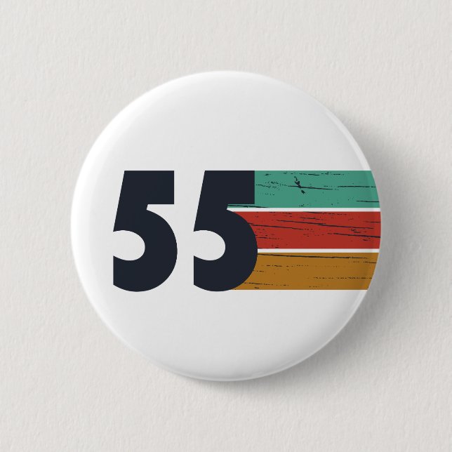 Född 1955 vintage 70 födelsedagspresent knapp (Framsida)