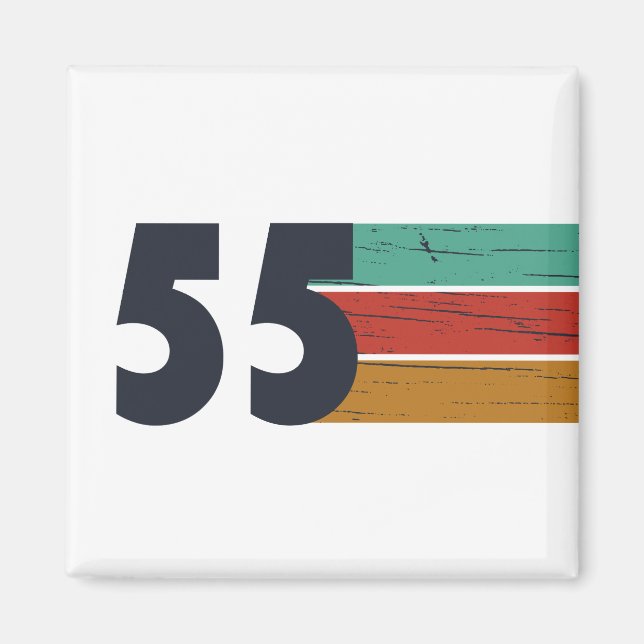 Född 1955 vintage 70 födelsedagspresent magnet (Framsidan)