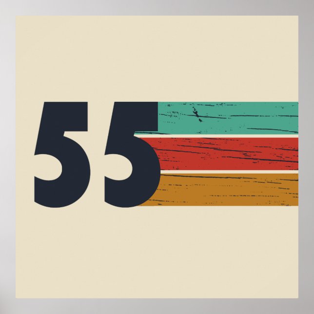 Född 1955 vintage 70 födelsedagspresent poster (Framsidan)