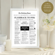 Född 1956 Roligt Black and White Newspaper