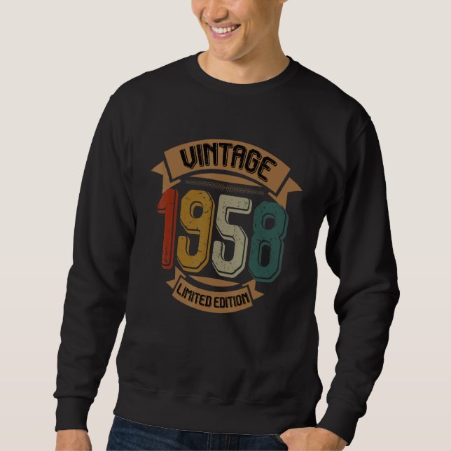 Född 1958 Vintage Lång Ärmad Tröja (Framsida)