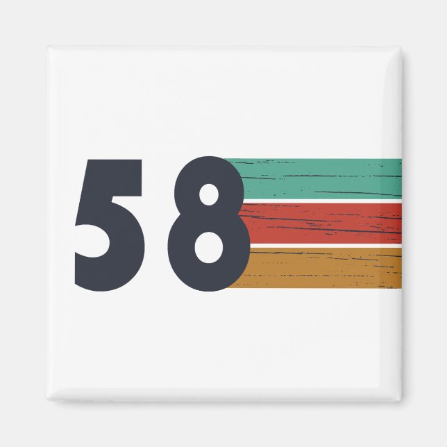 född 1958 vintagens födelsedag magnet (Framsidan)