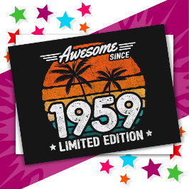 Född 1959 Begränsad Edition Retro Awesome Sedan 19 Vykort