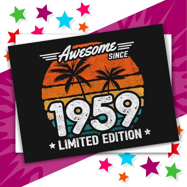 Född 1959 Limited Edition Retro Awesome Sedan 1959 Vykort (Skapare uppladdad)