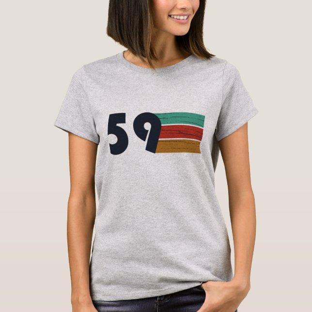 född 1959, vintagens födelsedag t shirt (Framsida)