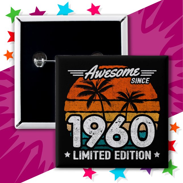 Född 1960 Begränsada utgåvan Retro Fantastisk seda Knapp (Skapare uppladdad)