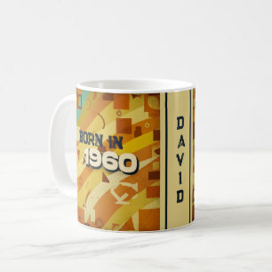 Född 1960 Namn Mugg - 60-talets Retro Geometric De
