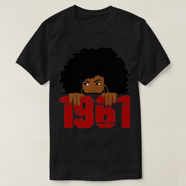 Född 1961 60:e födelsedagen 60 år gammal svart kvi t shirt (Design framsida)