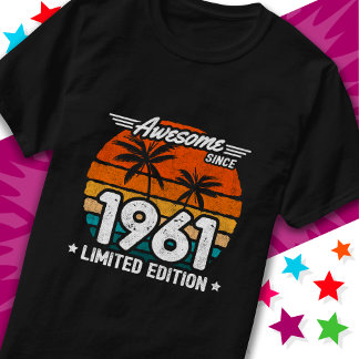 Född 1961 Begränsada utgåvan Retro Fantastisk seda T Shirt