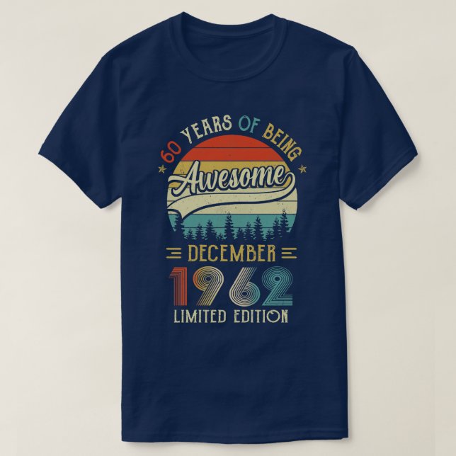 Född 1962 60:e födelsedagen 1962 60 år t shirt (Design framsida)