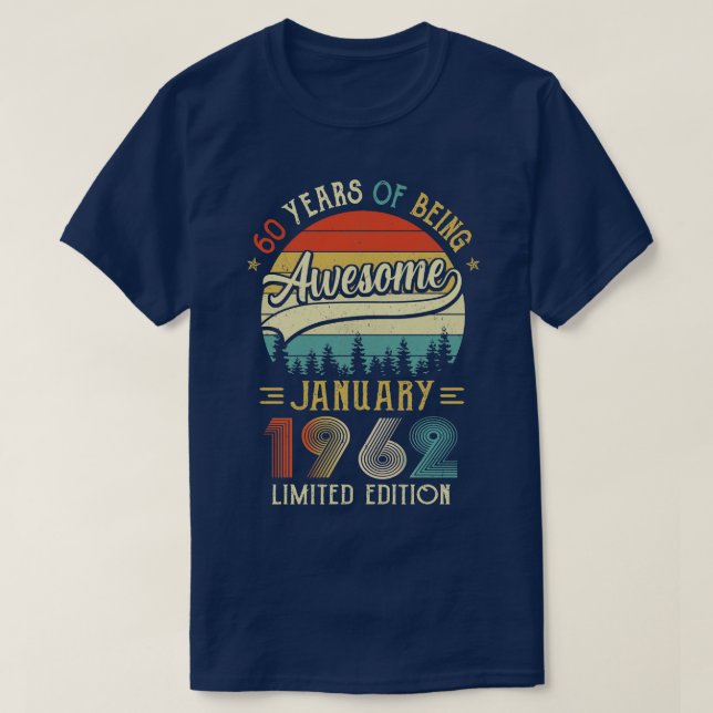 Född 1962 60:e födelsedagen 1962 60 år t shirt (Design framsida)