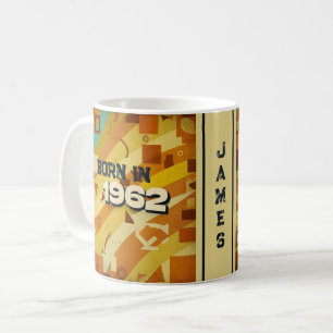 Född 1962 Namn Mugg - 60-talets Retro Geometric De