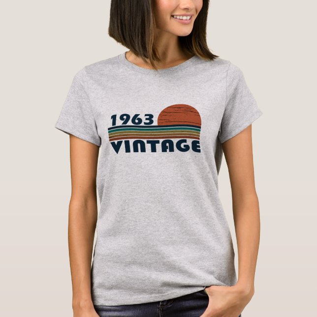 Född 1963 vintage dam t shirt (Framsida)