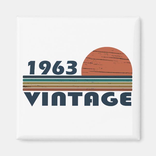 Född 1963 vintagens födelsedag magnet (Framsidan)