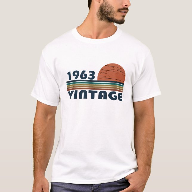 Född 1963 vintages födelsedag: langare gif t shirt (Framsida)