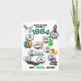 Född 1964 Roligt Facts Folded Birthday-inbjudan Inbjudan