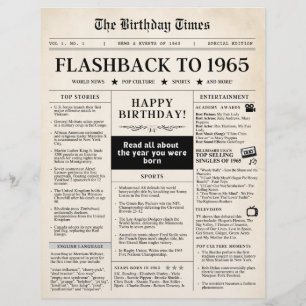Född 1965 i Mock Newspaper för 60 år sedan