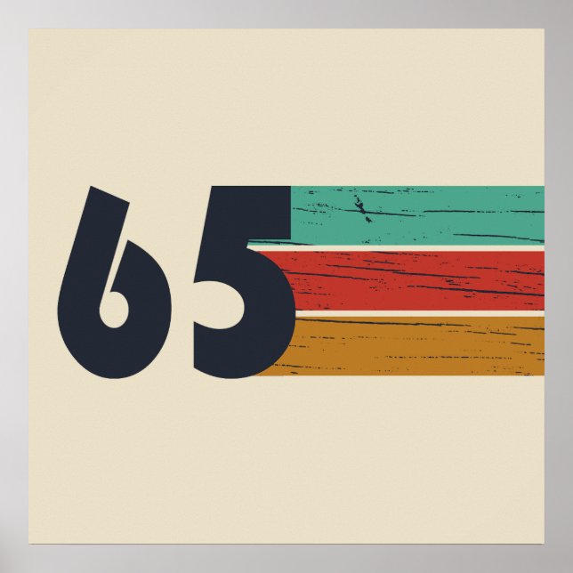 Född 1965 vintage 60-årspresent poster (Framsidan)