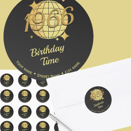 Född 1966 60-årsdagen adress retur Sticker Runt Klistermärke