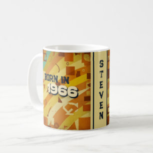 Född 1966 Namn Mugg - 60-talets retro Geometric De