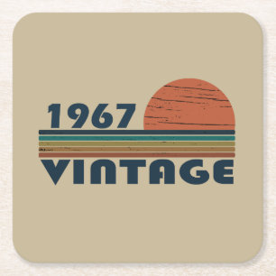 Född 1967 vintagens födelsedagspresent underlägg papper kvadrat