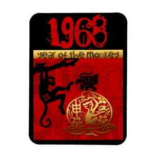 Född 1968 i Monkey Year - Chinese astrology Magnet