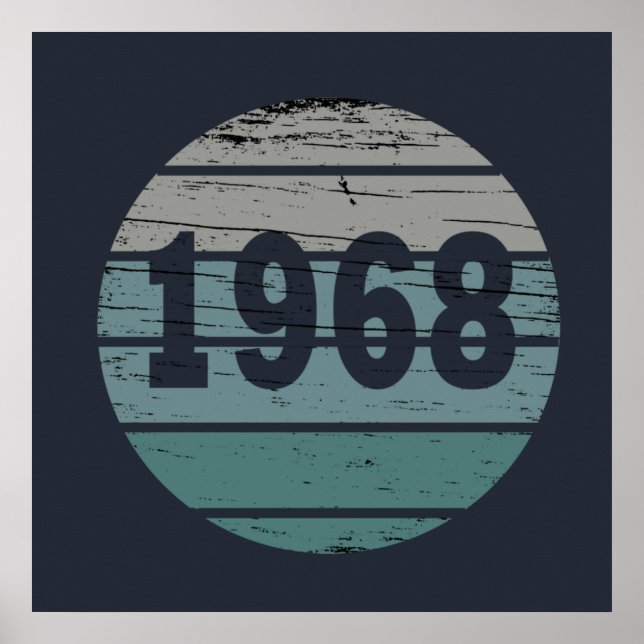 född 1968 klassisk solnedgång poster (Framsidan)
