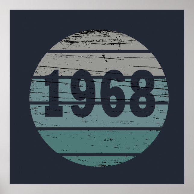 född 1968, klassisk solnedgång poster (Framsidan)