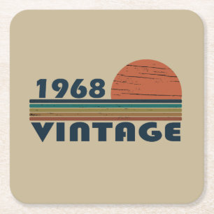 Född 1968 vintagens födelsedag underlägg papper kvadrat