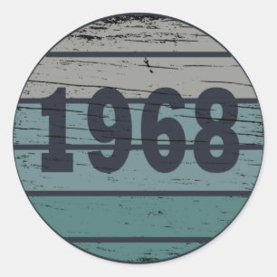 Född 1968 vintagens födelsedagspresent runt klistermärke