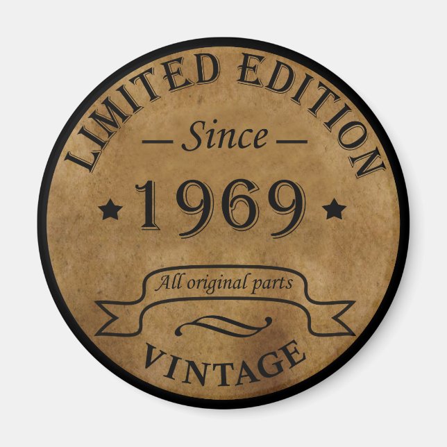 Född 1969 födelsedagsfest i vintage magnet (Framsidan)