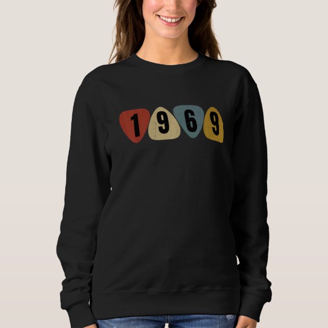Född 1969 i Guitarist Gitarr Plektrum Music Birthd T Shirt (Framsida)