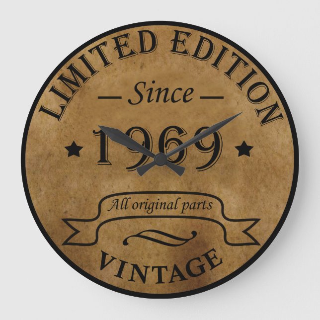 Född 1969 i klassisk retro stor klocka (Framsida)